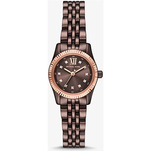 MK Petite montre Lexington espresso à pierres pavées - Michael Kors - Modalova