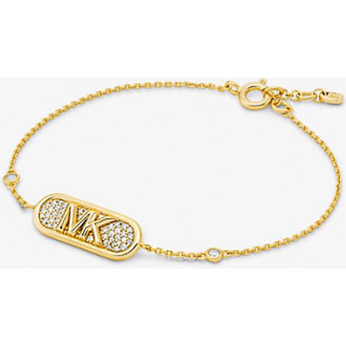 MK Bracelet en argent sterling plaqué en métal précieux à pierres pavées et logo Empire - Michael Kors - Modalova
