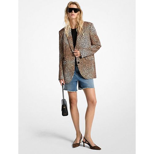 MK Blazer en crêpe extensible à imprimé guépard - Michael Kors - MICHAEL Michael Kors - Modalova