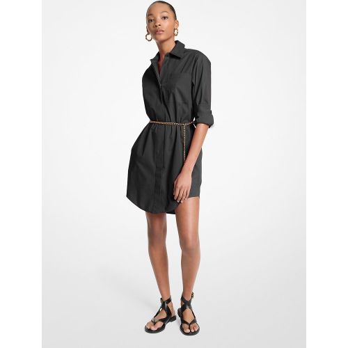 MK Robe chemise en coton extensible à ceinture - Michael Kors - MICHAEL Michael Kors - Modalova