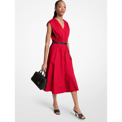 MK Robe à ceinture en popeline de coton extensible - Michael Kors - MICHAEL Michael Kors - Modalova