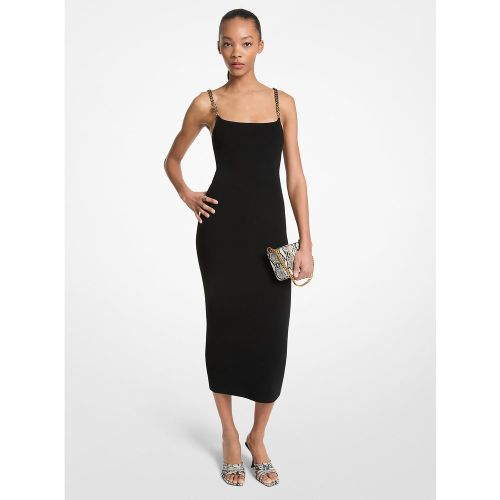 MK Robe mi-longue en mélange de viscose travaillé - Michael Kors - MICHAEL Michael Kors - Modalova