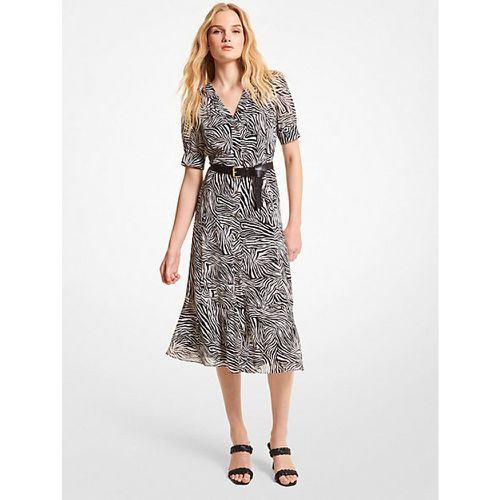 MK Robe chemise en crêpe georgette à imprimé zèbre - Michael Kors - MICHAEL Michael Kors - Modalova