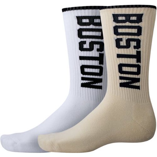 Unisexe Boston Crew Socks 2 Pack en Blanc/Bleu///, Cotton, Taille L - New Balance - Modalova
