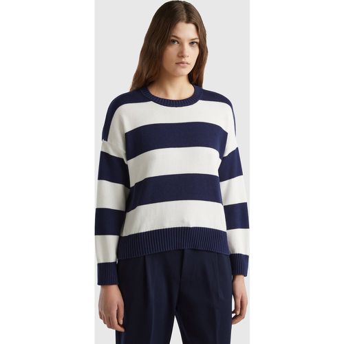 Benetton, Pull Rayé En Coton Tricot, taille XS, Bleu Foncé - United Colors of Benetton - Modalova