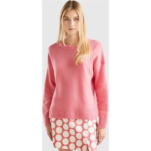 Benetton, Pull Coupe Boxy En Laine Mélangée, taille M, Rose - United Colors of Benetton - Modalova