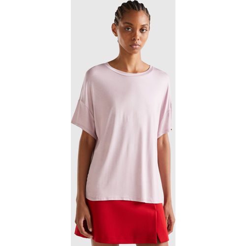 Benetton, T-shirt En Viscose Durable Stretch, taille M, Rose Pâle - United Colors of Benetton - Modalova