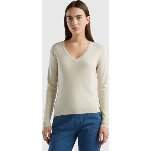 Benetton, Pull En Pur Coton À Col En V, taille L, - United Colors of Benetton - Modalova