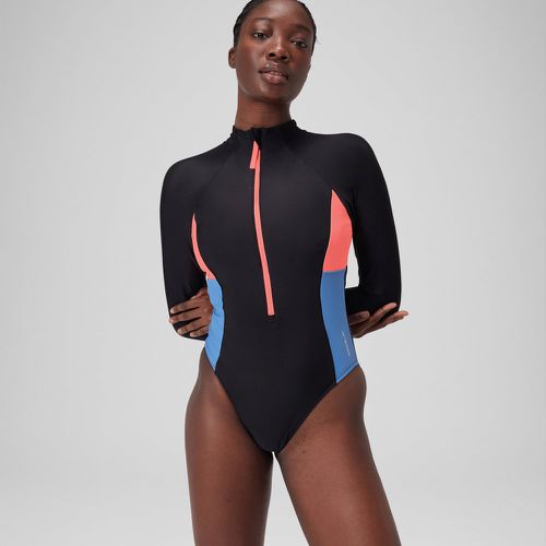 Maillot de bain zippé à manches longues Colorblock foncé - Speedo - Modalova