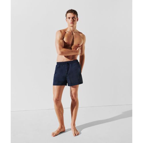 Short De Bain Long À Logo Métallisé, , , Taille: L - Karl Lagerfeld - Modalova