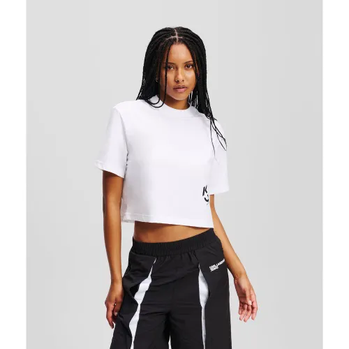 T-shirt Cropped Monogram, , , Taille: L - Karl Lagerfeld - Modalova