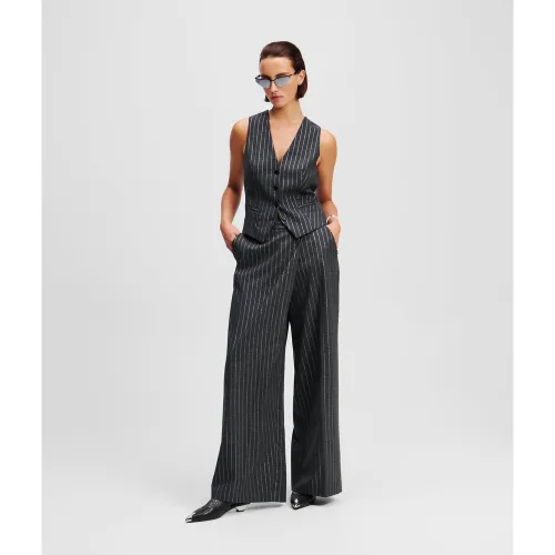 Pantalon Portefeuille À Fines Rayures Métalliques, , , Taille: 34 - Karl Lagerfeld - Modalova