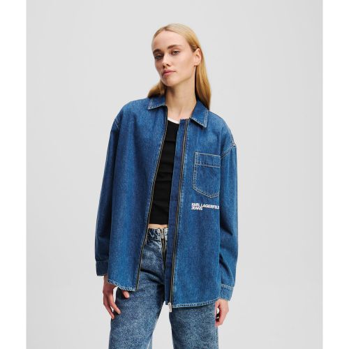 Chemise En Denim Avec Fermeture Zippée Sur Le Devant, , , Taille: XL - Karl Lagerfeld - Modalova