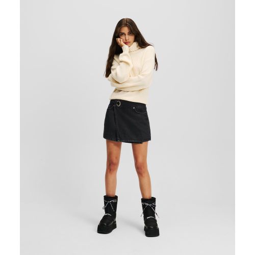 Chemise En Denim À Œillet, , NOIR DÉLAVÉ, Taille: L - KL Jeans - Modalova