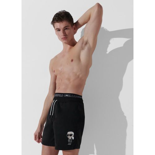 Short De Bain Ikon Karl Double Bande À La Taille, , , Taille: XL - Karl Lagerfeld - Modalova