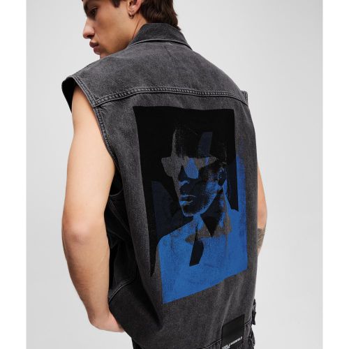 Gilet En Jean Imprimé Karl, , , Taille: L - Karl Lagerfeld - Modalova