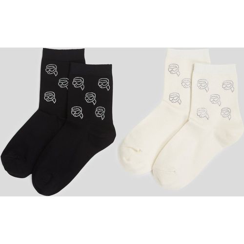 Chaussettes À Strass Ikon – Lot De 2, , /, Taille: X00 - Karl Lagerfeld - Modalova