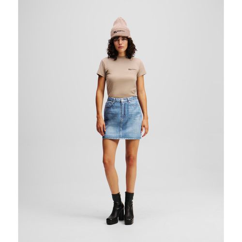 Mini-jupe En Denim Enduit, , , Taille: XL - Karl Lagerfeld - Modalova