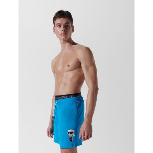 Short De Bain Ikon Double Bande À La Taille, , , Taille: XL - Karl Lagerfeld - Modalova