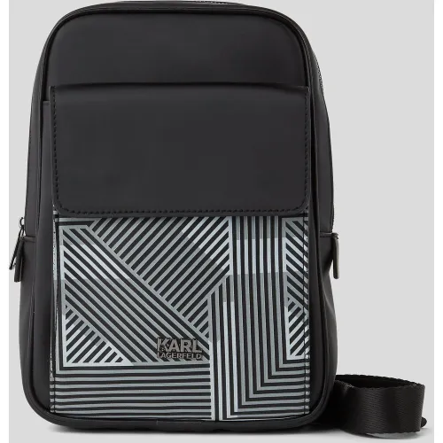 Sac Bandoulière À Imprimé Géométrique, , , Taille: One size - Karl Lagerfeld - Modalova