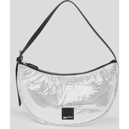 Sac Demi-lune Porté Épaule Klj Métallisé Avec Logo Encadré, , , Taille: X00 - Karl Lagerfeld - Modalova