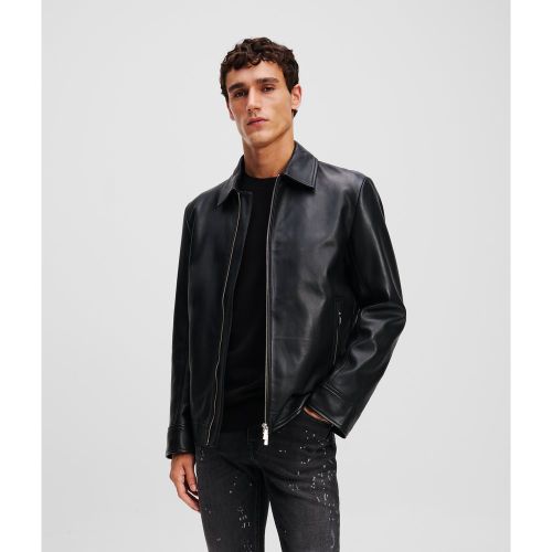 Veste En Cuir Zippée, , , Taille: 46 - Karl Lagerfeld - Modalova