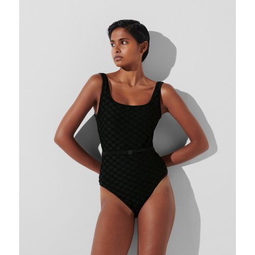 Maillot De Bain Une Pièce Kl Monogram Ceinturé, , , Taille: XL - Karl Lagerfeld - Modalova