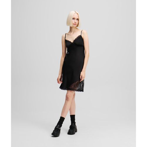 Robe Nuisette En Satin Et Dentelle, , , Taille: XXS - Karl Lagerfeld - Modalova