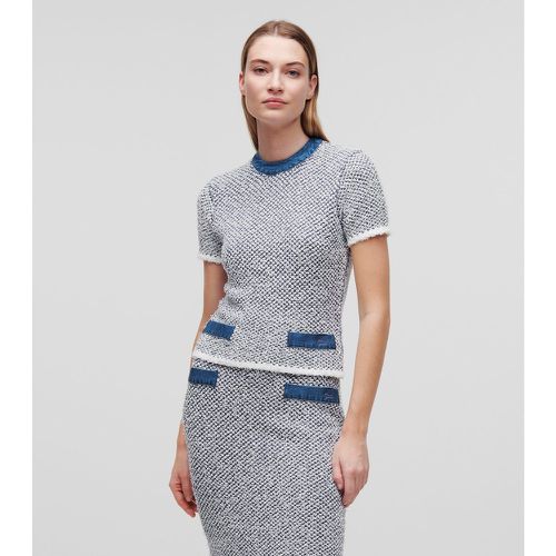 Haut En Denim Et Tricot À Manches Courtes, , /, Taille: XL - Karl Lagerfeld - Modalova