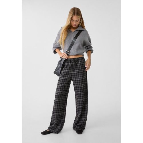 Pantalon habillé fluide à carreaux XS - Stradivarius - Modalova