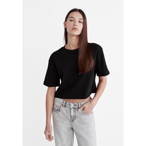 T-shirt cropped en coton épais XS - Stradivarius - Modalova