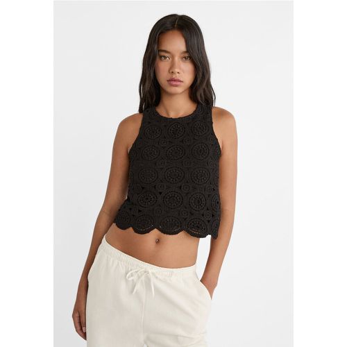 T-shirt sans manches effet crochet M - Stradivarius - Modalova