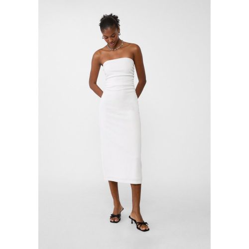 Robe midi texturée à épaules dénudées XS - Stradivarius - Modalova