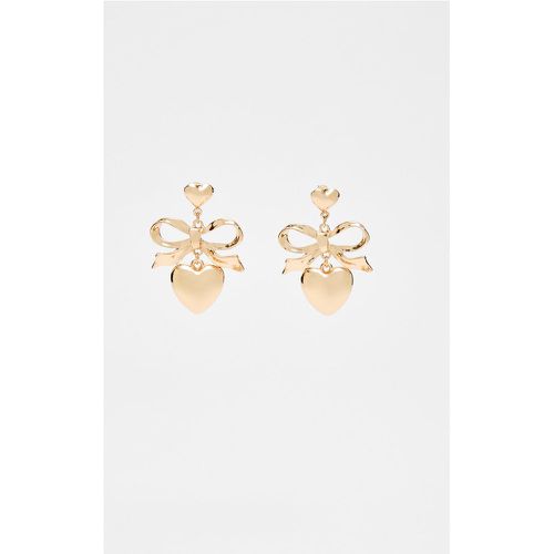 Boucles d’oreilles nœud et cœur OS - Stradivarius - Modalova