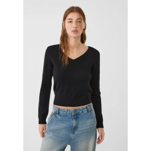 Pull basique en maille à décolleté en V L - Stradivarius - Modalova