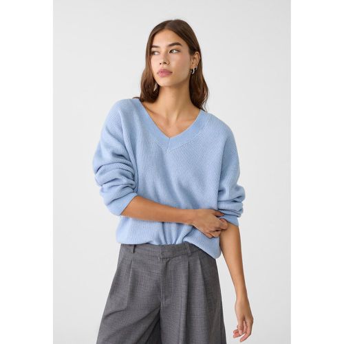 Pull col en V feutré XS - Stradivarius - Modalova