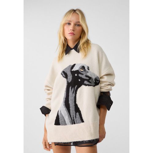 Pull oversize en maille avec motif XS - Stradivarius - Modalova