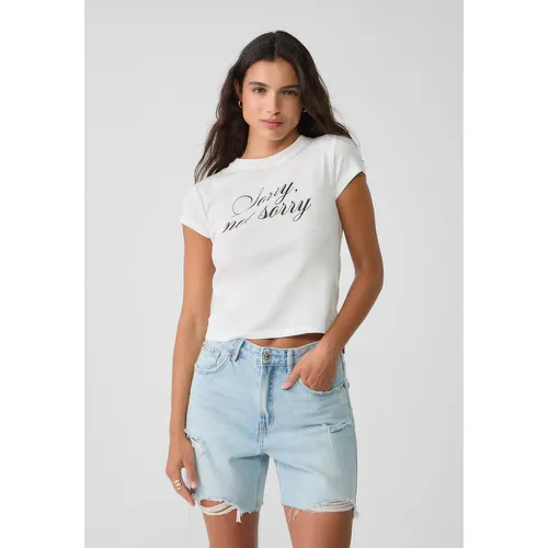 T-shirt imprimé sorry Écru XL - Stradivarius - Modalova