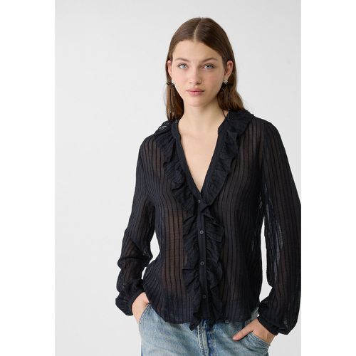 Chemise fluide à volants XS - Stradivarius - Modalova