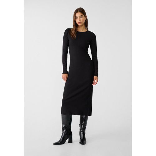 Robe midi en maille côtelée L - Stradivarius - Modalova