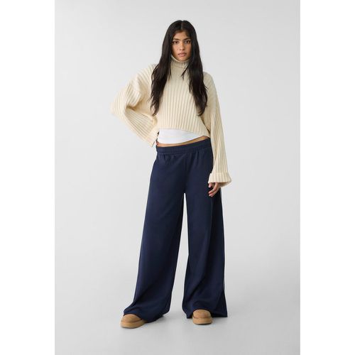 Pantalon molleton jambes larges liseré XS - Stradivarius - Modalova