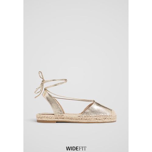 WIDE FIT. Espadrilles métallisées à nouer 35 - Stradivarius - Modalova