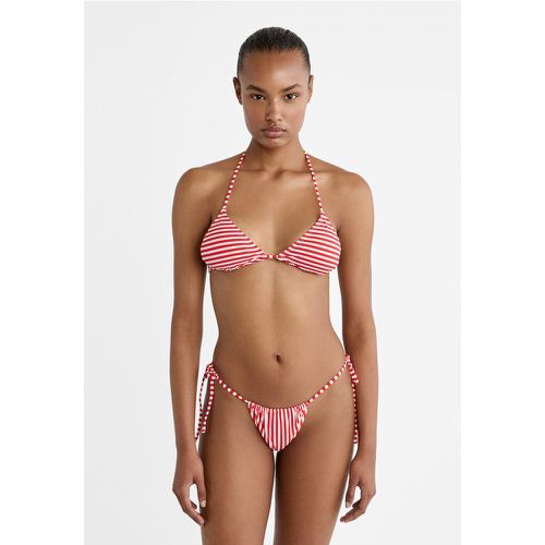 Haut de bikini triangle en velours à rayures S - Stradivarius - Modalova