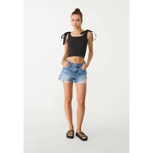 T-shirt combiné à lacets XS - Stradivarius - Modalova