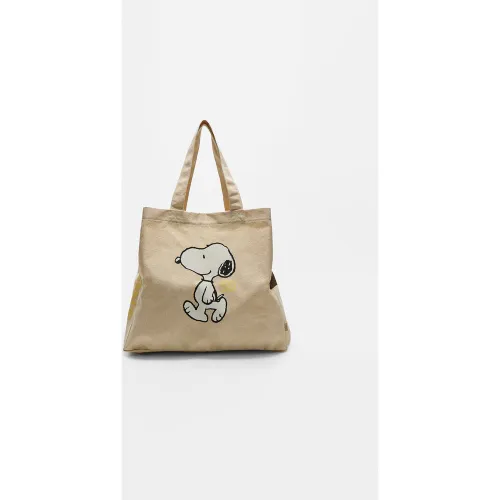 Sac tissu Snoopy Écru OS - Stradivarius - Modalova