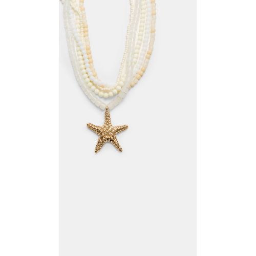Collier de perles étoile Écru OS - Stradivarius - Modalova