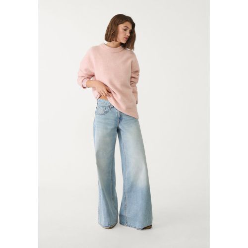 Jean large taille basse cœurs 32 - Stradivarius - Modalova