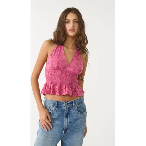 Top encolure américaine brodé XS - Stradivarius - Modalova
