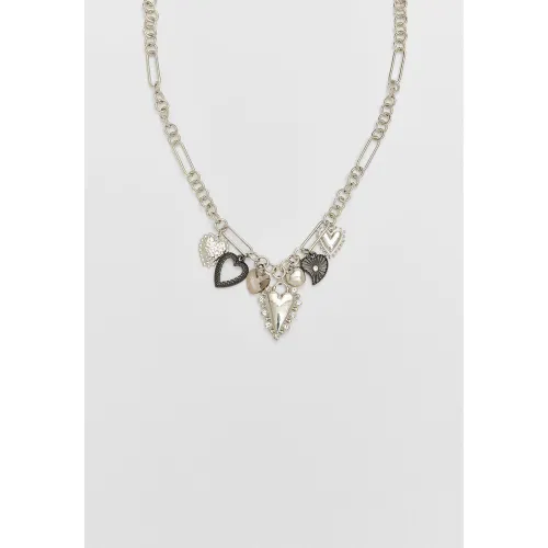 Collier multi-charms cœurs OS - Stradivarius - Modalova