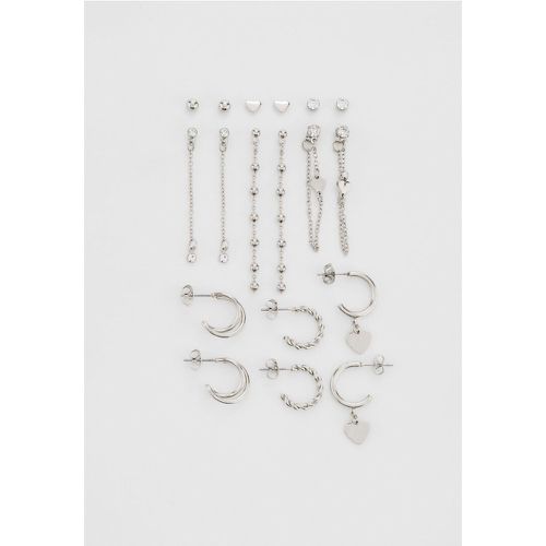 Pack 9 paires de boucles d’oreilles cœur OS - Stradivarius - Modalova